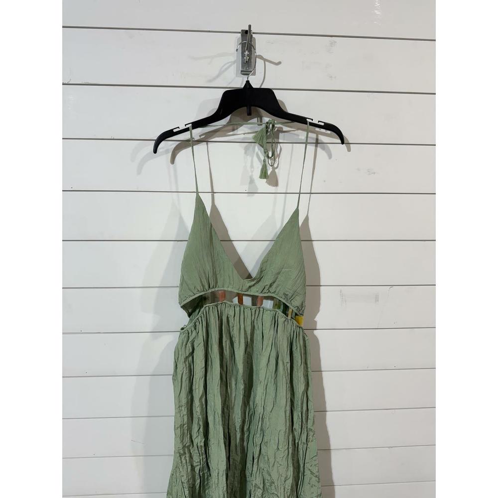 Ibiza Anne Cole Women's V-Neck Jewel Halter Maxi Cover-Up Green Dress XL - Picture 4 of 4